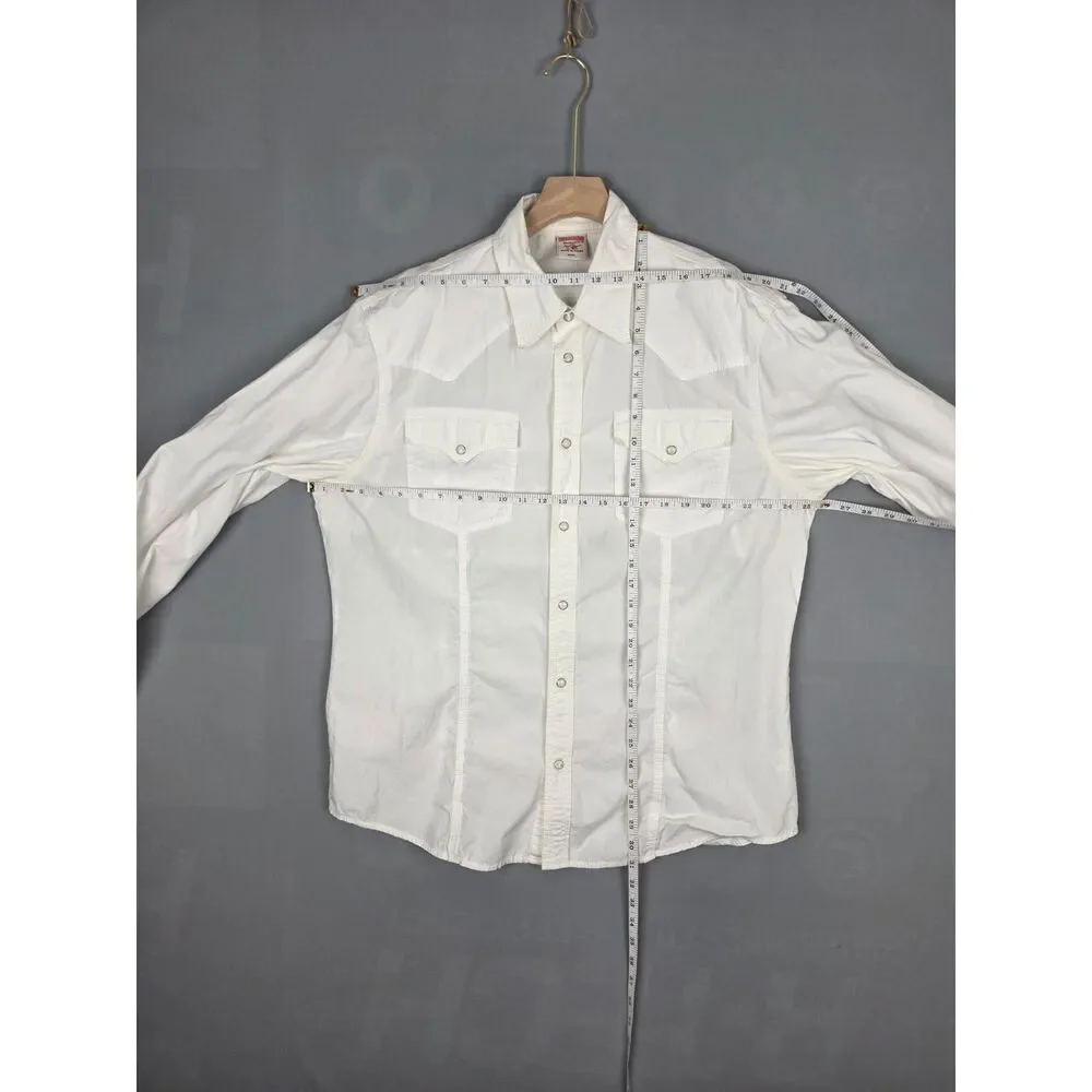 True Religion Western Shirt White Pearl Snap XXXL Cowboy